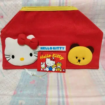 쇼와 레트로 Hello Kitty 티슈 케이스 레드 1990년
