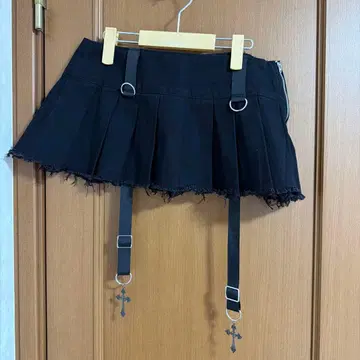 지뢰 서브컬쳐 치마바지 십자가 데님 벨트 스커트 미니스커트 y2k