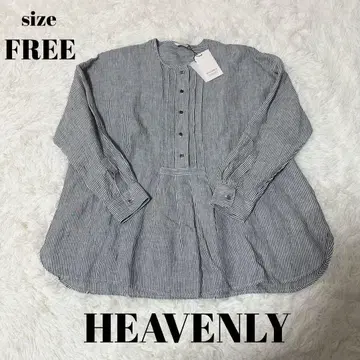새상품 HEAVENLY 스트라이프 긴팔 블라우스 린넨