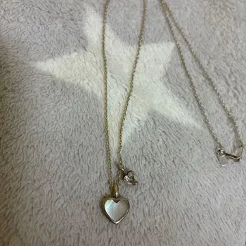 스타 주얼리 하트 쉘 & 하트 목걸이 새상품급 silver
