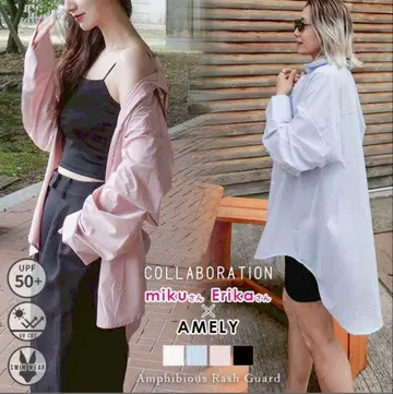 AMELY miku Erika 콜라보 래쉬가드 긴팔 셔츠 uv컷