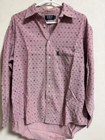 POLO 긴팔 셔츠 올 패턴 핑크 M 사이즈