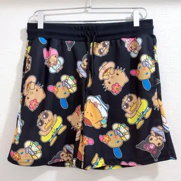 새상품 산리오 캐릭터즈 올 패턴 숏팬츠 블랙