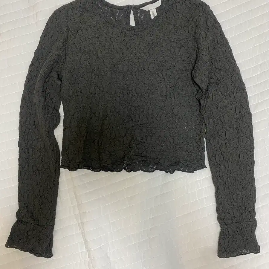 H&M 여성 크롭 티셔츠 S 차콜