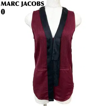 MARC JACOBS 슬리브리스 상의 베스트 플리츠 0 빨간색 x 블랙