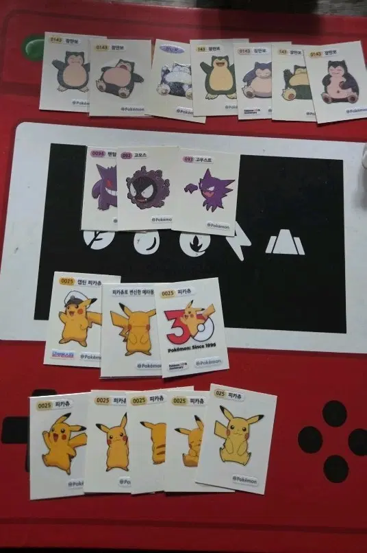 포켓몬 띠부씰 캡틴피카츄 잠만보 팬텀 등