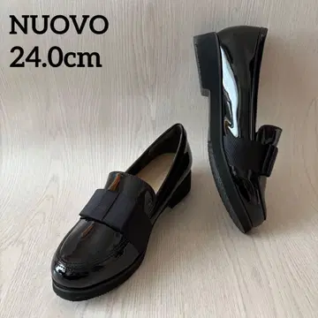 NUOVO 에나멜 로퍼 리본 오페라 슈즈 블랙 24