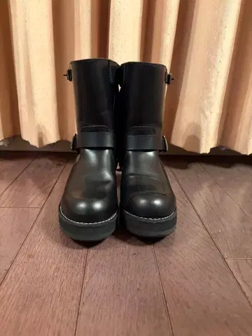 WILDWING 통굽 이글 25.0cm 블랙 라이딩 부츠 소가죽