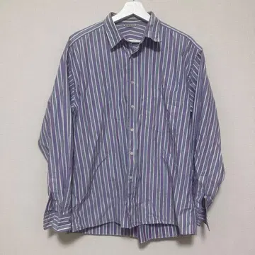 AURALEE WASHED FINX TWILL STRIPE SHIRT