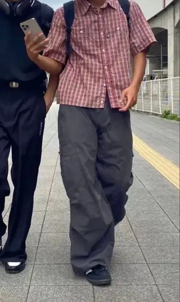 FTC 체크 셔츠 짧은 기장 셔츠