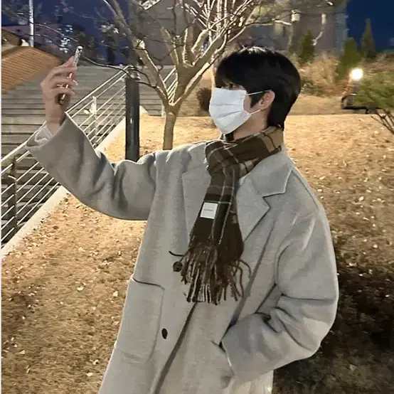 르멘느 캐시미어 롱 더블 코트 베이지