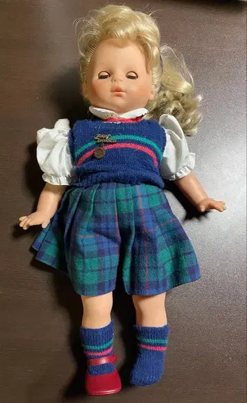 Zapf Creation 인형 금발 체크 무늬 옷 쓰리 슬립 아이