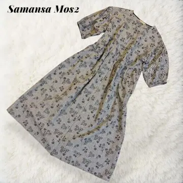 새상품급 Samansa Mos2 꽃무늬 자수 원피스 올 패턴