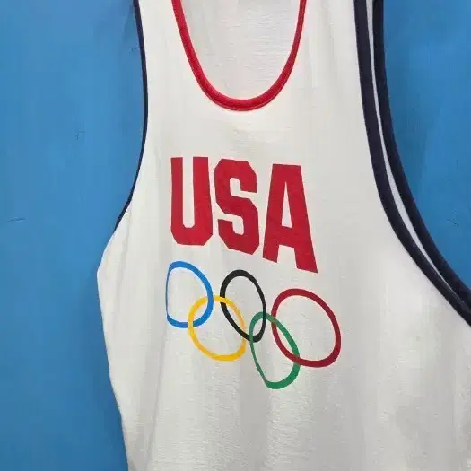 올드 아메리카 올림픽 USA 오륜기 링거 민소매 나시