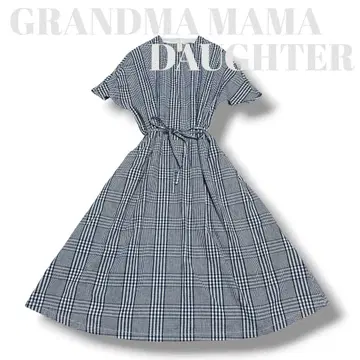 새상품급 GrandmaMamaDaughter 깅엄 반팔 원피스 0