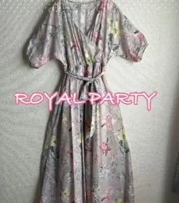 ROYAL PARTY 여성용 원피스 꽃무늬 랩 드레스 반팔 프리