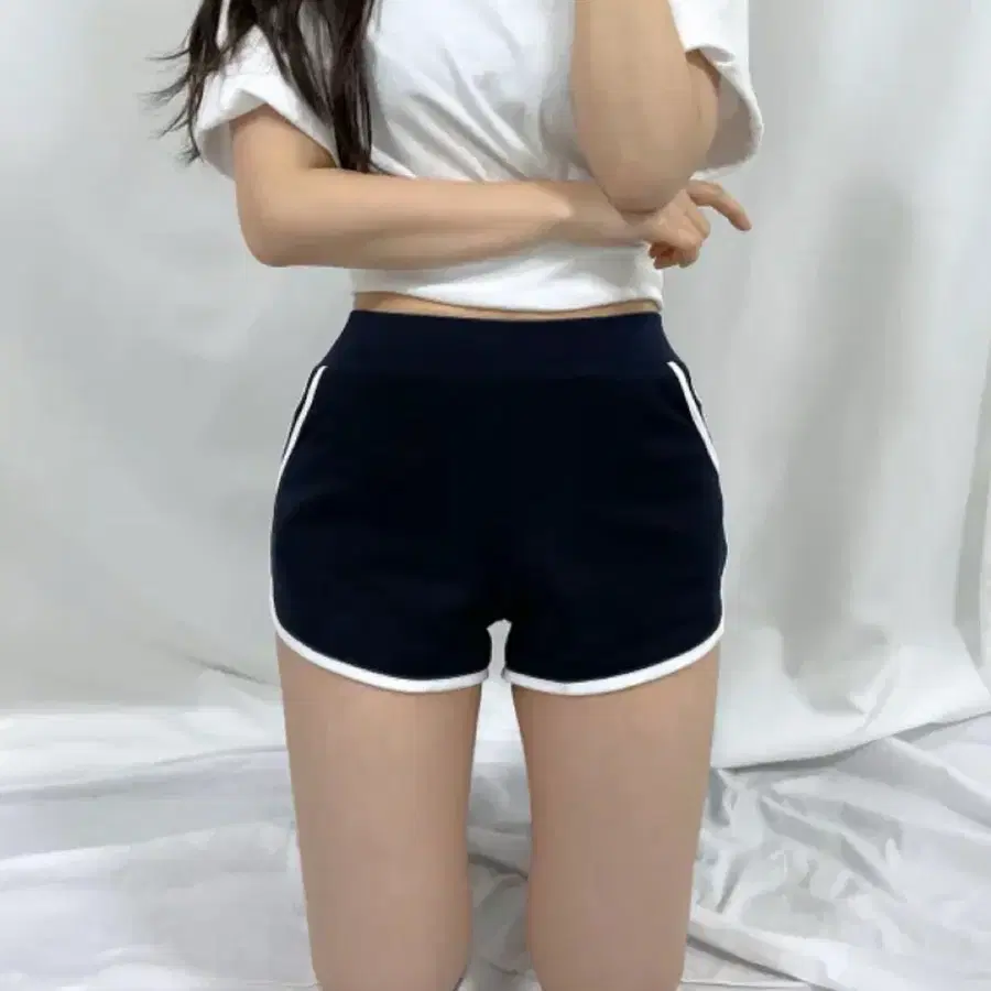 하이웨스트 밴딩 돌핀 숏팬츠