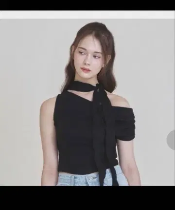 notyourrose 오프숄더 반팔 tops 비대칭 상의