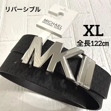 새상품 MICHAEL KORS 리버서블 벨트 XL 전체 길이 122cm 블랙 MK 패턴 x 블랙