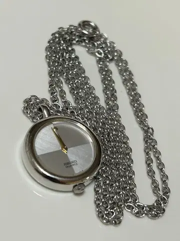 SEIKO 세이코 펜던트 워치 여성용 쿼츠 회중시계 작동품