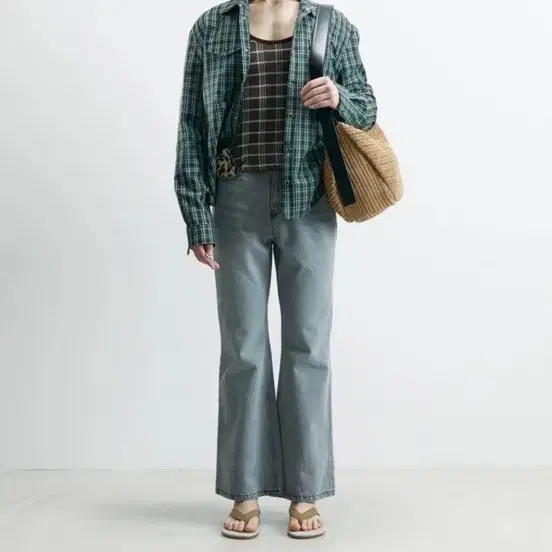 무명 체크 셔츠 판매해요.