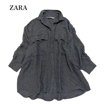 ZARA 다크 그레이 버튼 셔츠 L 오버사이즈