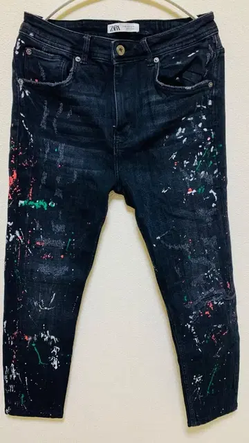 ZARA 스키니 데님 페인트 가공 W31