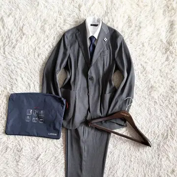 [컨디션 최상] LARDINI 이지 웨어 신규 로고 그레이 울 수트 42