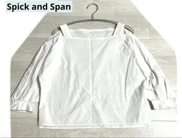 SpickandSpan 스픽앤스팬 흰색 화이트 셔츠 어깨 트임 7부 소매 면 마 린넨 혼방