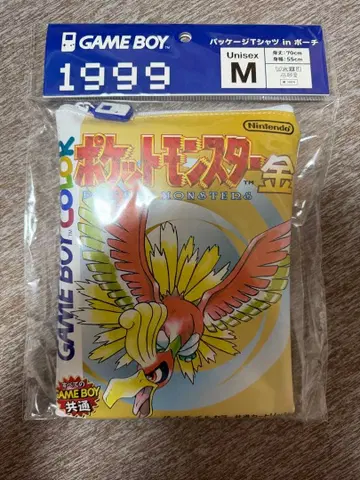 GAME BOY 포켓몬스터 금 패키지 T셔츠 M