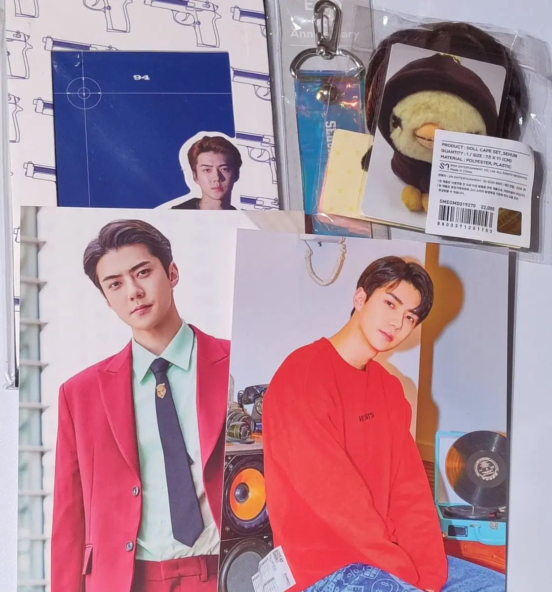 엑소 인형 옷 안대 미공포 분철 특전 포카 디오 경수 카이 세훈 수호 찬열 레이