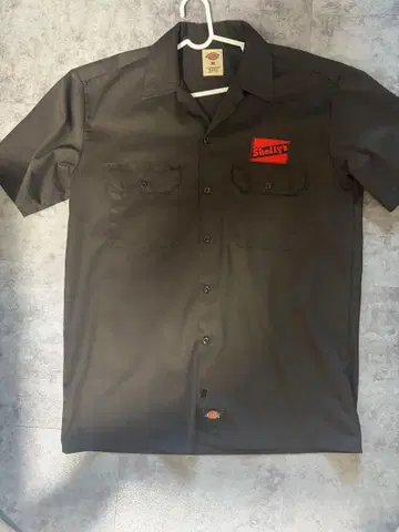 Dickies 워크 셔츠 반팔 다크 브라운 M