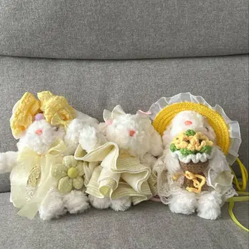 옷 갈아입기 토끼 봉제 인형 세트 키링