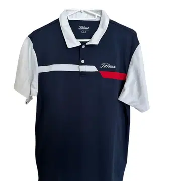 세련된 배색 Titleist 피케 셔츠 L