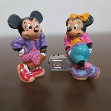 Disney 빈티지 미키 미니 피규어 라디오 카세트 세트