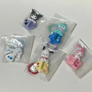 산리오 키링 행거 쿠로미 마이멜로디 포차코 시나몬 5종 세트