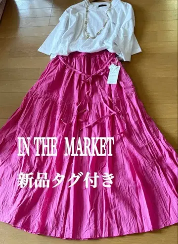 비치지 않음! 택 포함 새상품 INTHE MARKET 주름 가공 캉캉 스커트 P