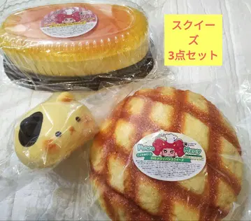 FuwaMeny 치즈 케이크 멜론 빵 / 애니멀빵 공방 스퀴즈 3개 세트