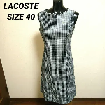 LACOSTE 라코스테 슬리브리스 체크 원피스 무릎 기장 40