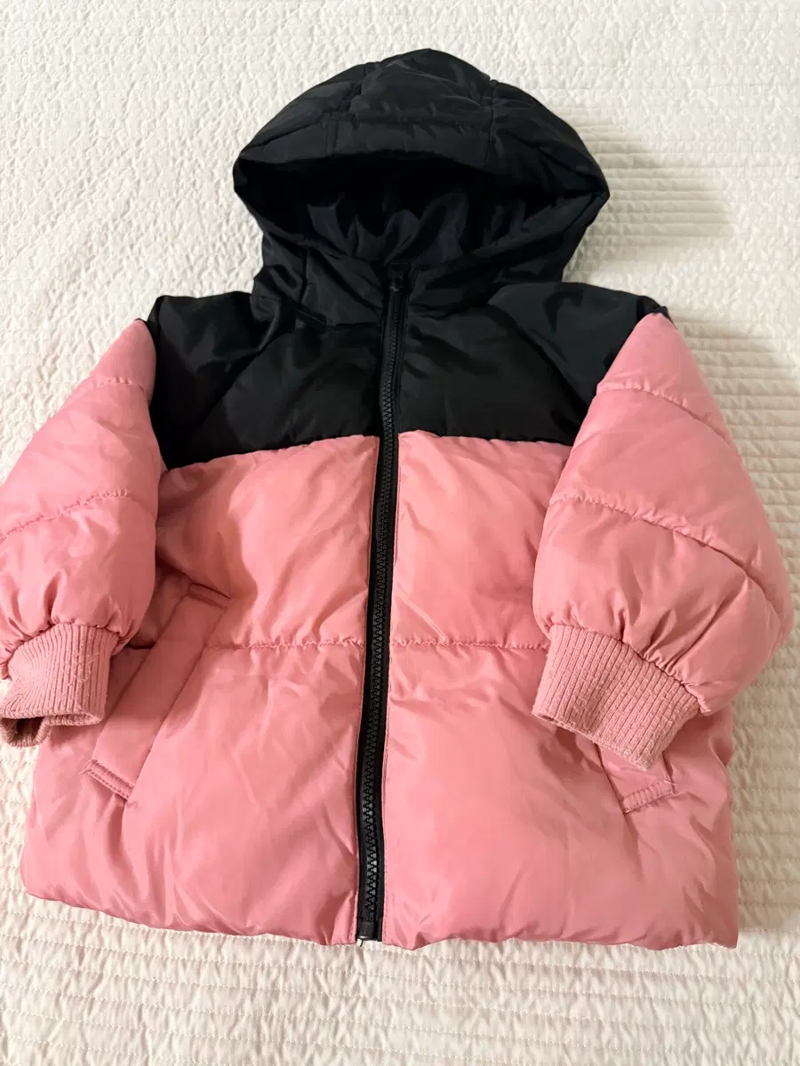 (아동복) 자라 핑크/블랙 숏 패딩 100-110