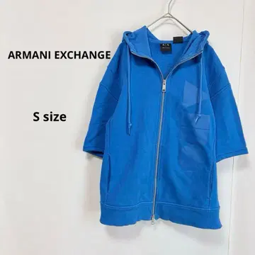 ARMANI EXCHANGE 집업 후드티 S 블루 반팔 후드