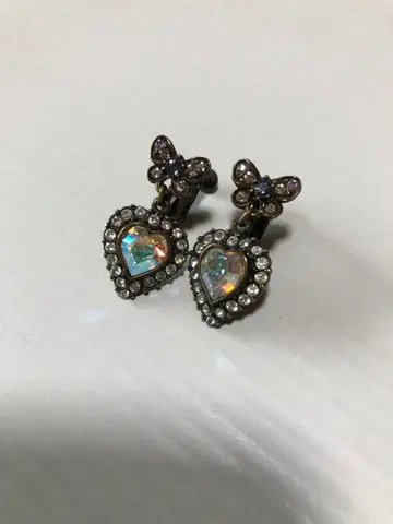 ANNA SUI 안나수이 버터플라이 하트 귀찌