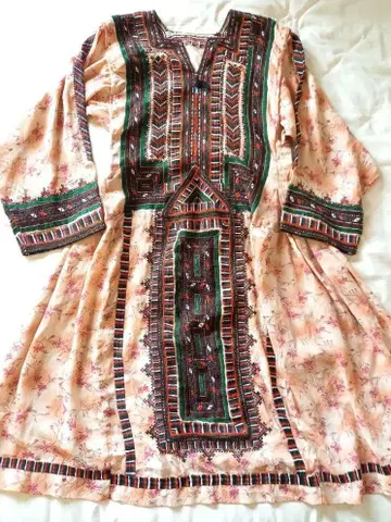 바로치 드레스 바로치 스탠드 드레스 vintage 자수 꽃무늬 원피스