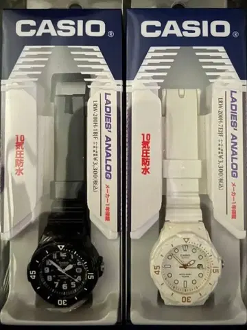 2개 세트 카시오 손목시계 카시오 컬렉션 LRW-200H 화이트와 블랙