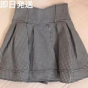미셸 마카롱 슬림 레그 스커트 깅엄 체크 XS