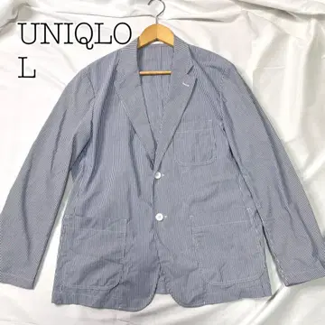 유니클로 시어서커 테일러드 자켓 블루 L 남성용 네이비