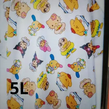 미사용 새상품 여성용 산리오 캐릭터즈 올 패턴 반팔 T셔츠 5L