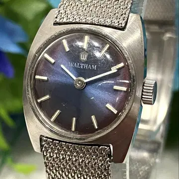 [ 레어 ] Waltham 월쌈 블루 다이얼 수동 와인딩 뱅글 워치