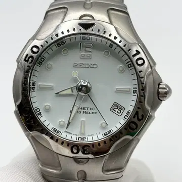[약간 작동] SEIKO kinetic 5J22-0A60 데이트 남성용 손목시계