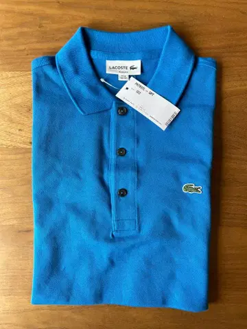 LACOSTE 슬림핏 솔리드 피케 셔츠 (반팔) FR2